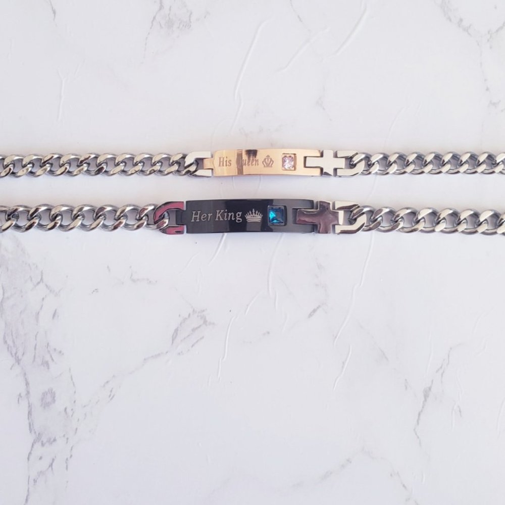 King and Queen Silver Bracelets